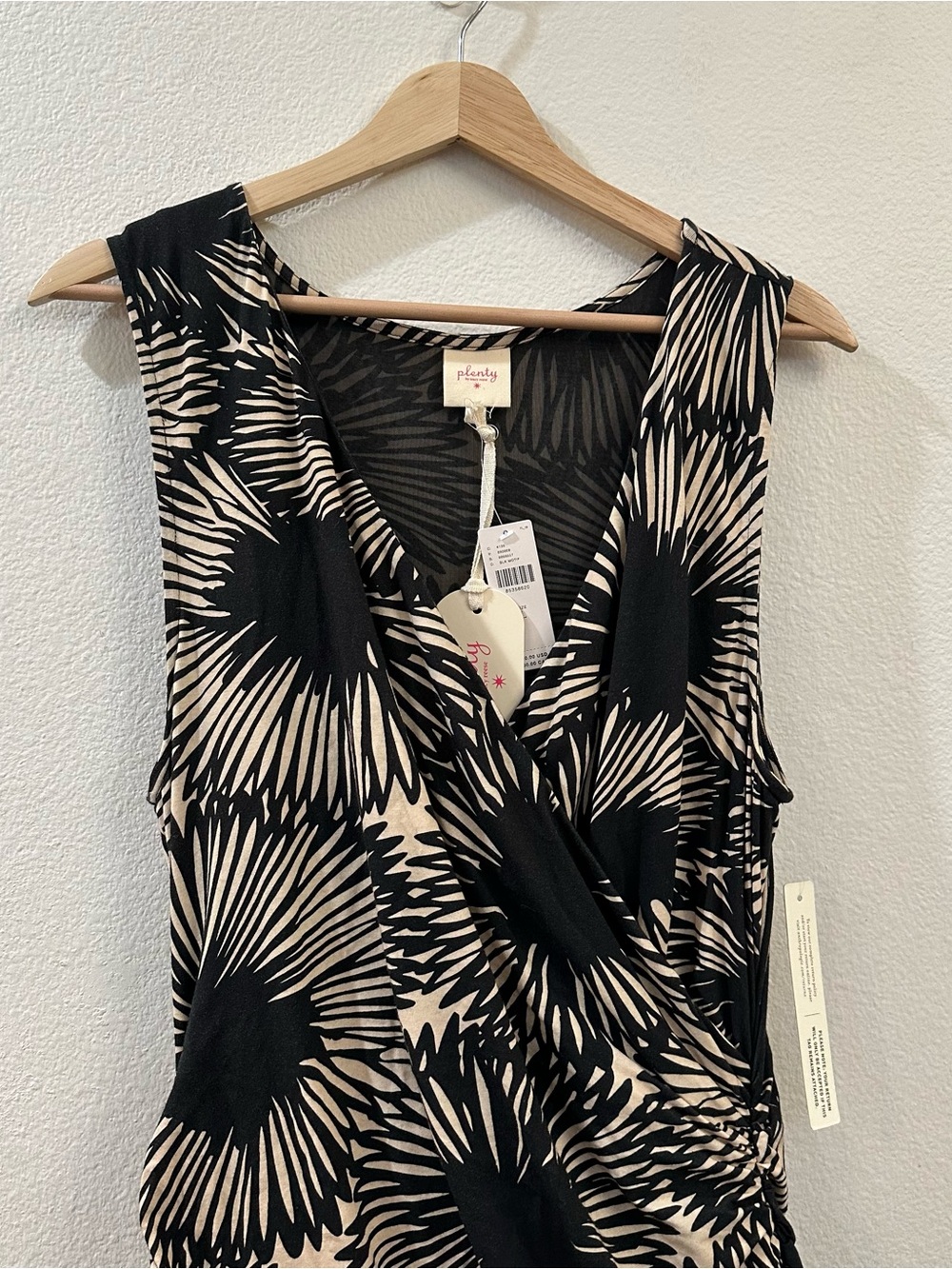 Anthropologie Plenty by Tracy Reese Drop-Waist Bubble-Hem Dress Black White Sz L - Picture 5 of 12